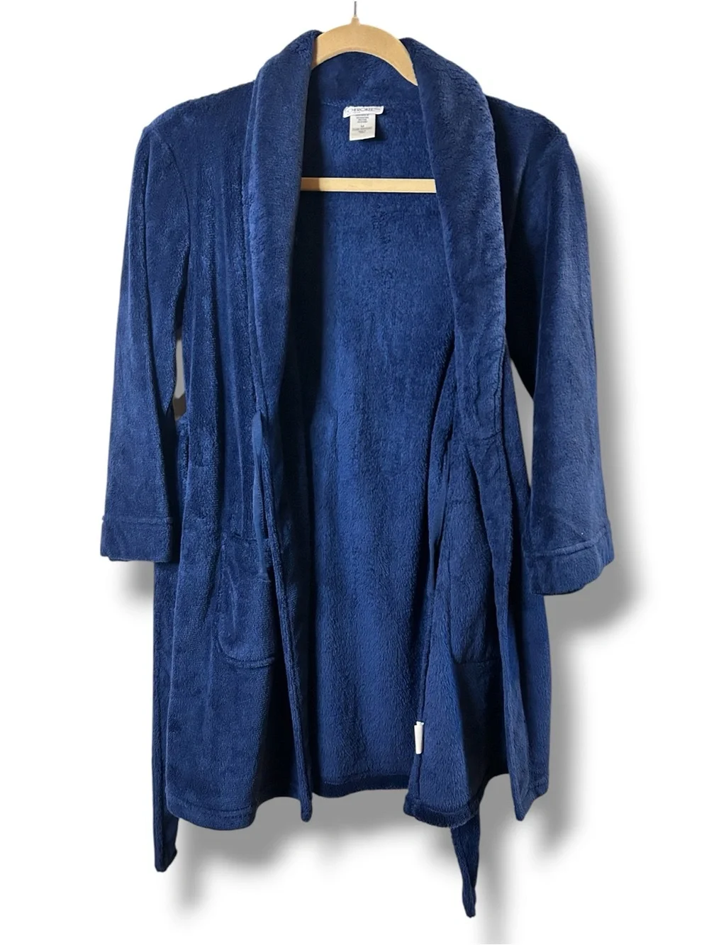 Boys Cherokee Blue Fleece Robe Embroidered Athletics Crest Shawl Collar Travel M